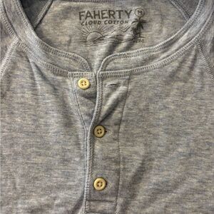Faherty Light Gray Henley Shirt